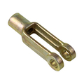 Aztec Lifting Hardware Yoke End, 1020 Carbon Steel, Zinc Yellow Trivalent, 3/8" Thrd Sz, 2-1/2 in Overall Lg YK38-24-YZ